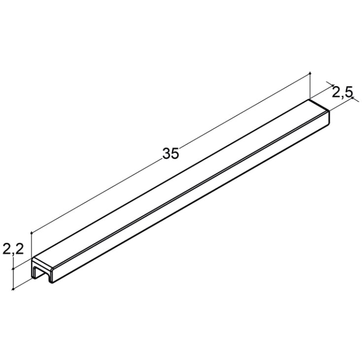 Dansani Step handtag, 350 mm, stål