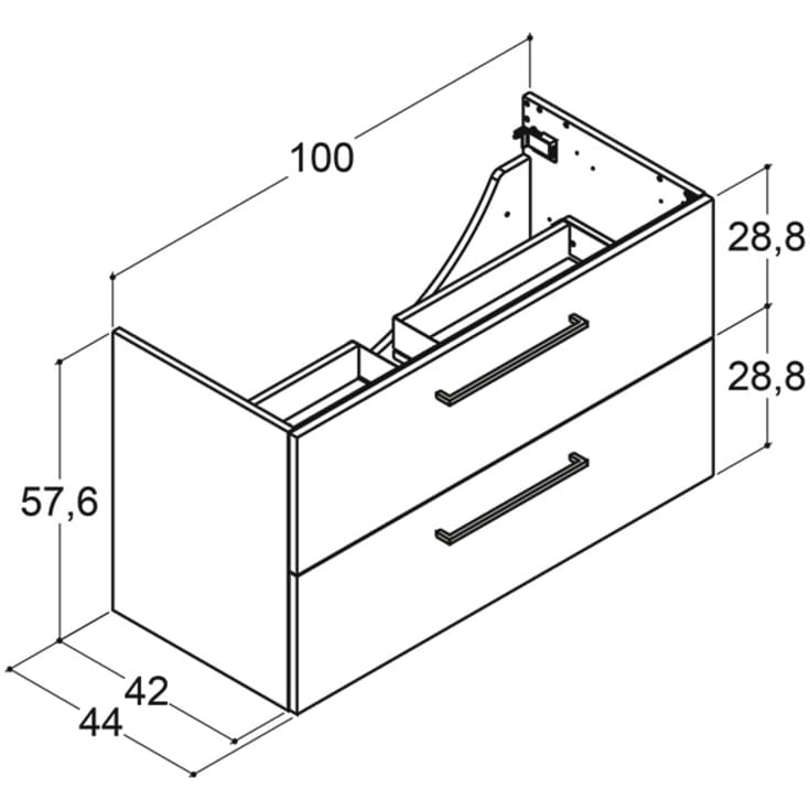 Dansani Mido+ underskab, 100x44 cm, eg