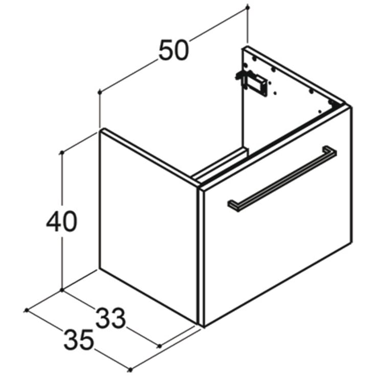 Dansani Mido+ servantskap, 50x35 cm, eik
