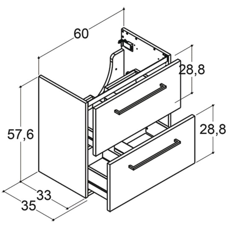 Dansani Mido+ underskab, 60x35 cm, eg
