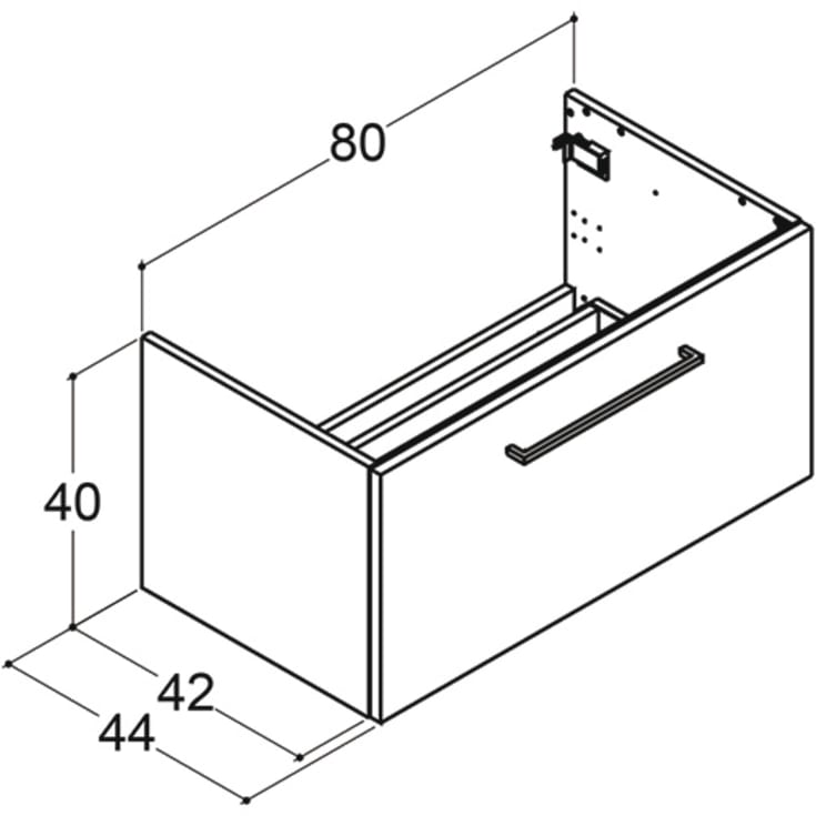 Dansani Mido+ underskab, 80x44 cm, mat hvid