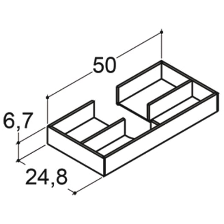 Dansani skuffeindsats, 50x24,8 cm, eg