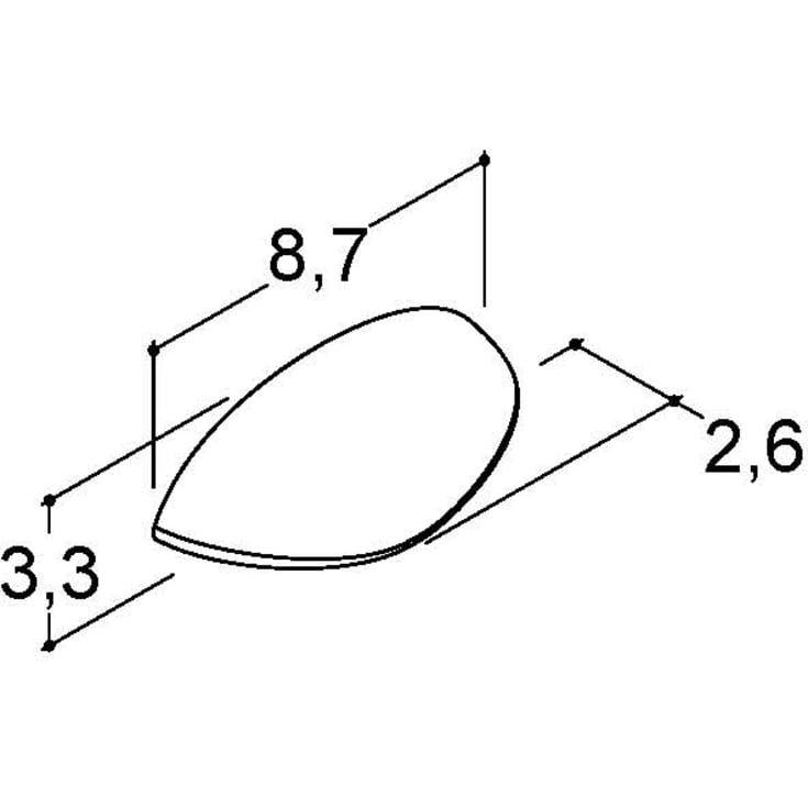 Dansani Shell håndtak, 87 mm, nikkel