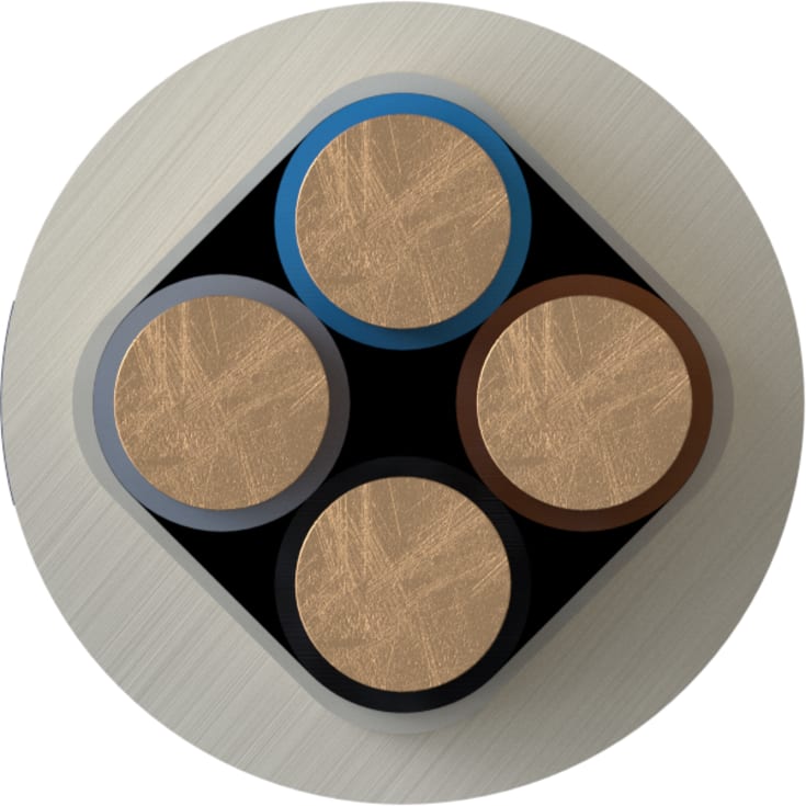 Kabel NOIKLX 90 Dca 4X16 lysegrå, T1000