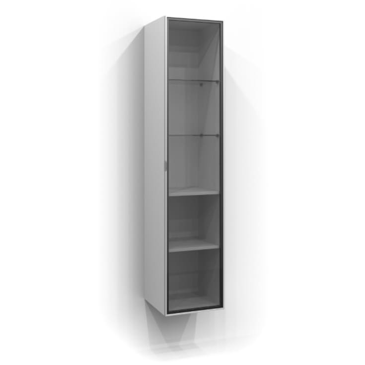 Svedbergs dør til høyskap vitrine, 35x160 cm, alu matt/røkfarget glass
