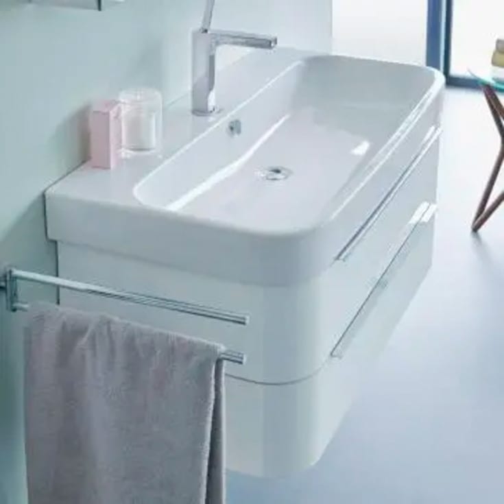 Duravit Happy D.2 møbelservant, 80x50,5 cm, 3 kranhull, hvit