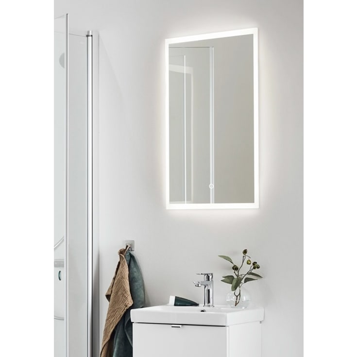 Hafa Square speil med lys, 42x70 cm