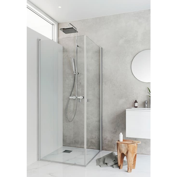 Hafa Igloo Pro dusjhjørne, 90x100 cm, klart glass, aluminium profil