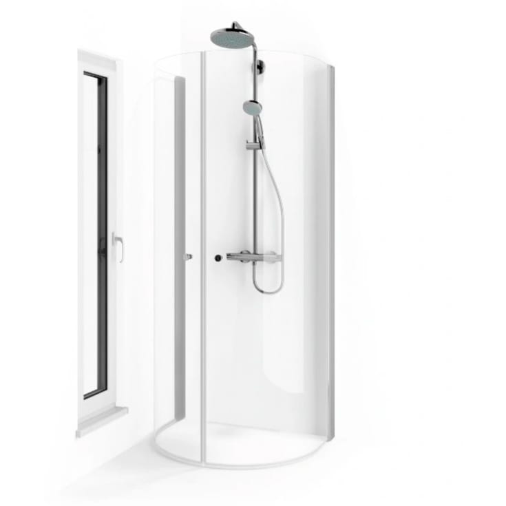 Macro Spirit dusjhjørne, 80x95 cm, klart glass, krom profil