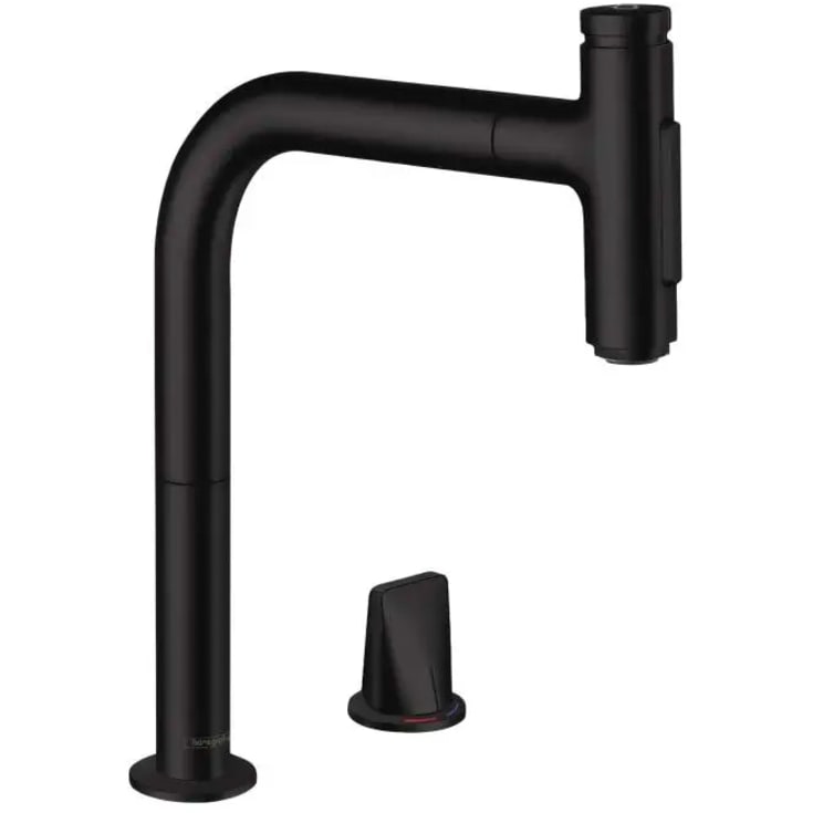 Hansgrohe Metris Select M71 kjøkkenarmatur, uttrekkbar tut, matt sort