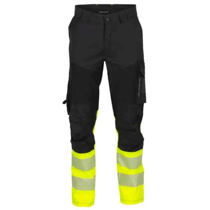 Bekken & Strøm Gjøvik stretch servicebukse, kl.1, unisex, str. 46, sort/gul, HiVis