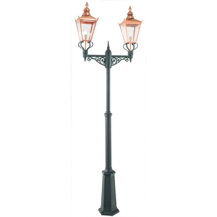 Norlys Chelsea 953 stolpelampe, LED max 2x11W, E27, IP44, kobber