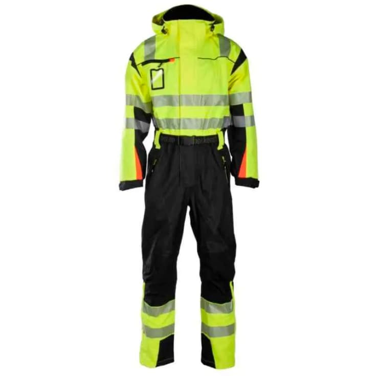 Bekken & Strøm Halten Extreme skalldress, HiVis kl.3, unisex, str. 3XL, gul/sort