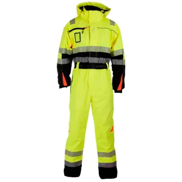 Bekken & Strøm Gjøvik allværs vinterkjeledress, kl.3, unisex, str. 2XL, gul/sort, HiVis