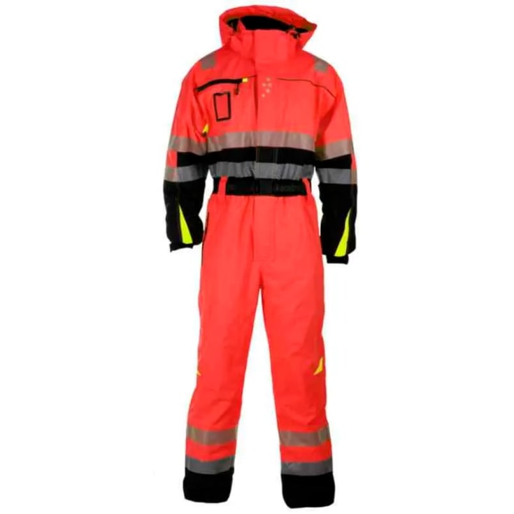Bekken & Strøm Gjøvik allværs vinterkjeledress, kl.3, unisex, str. XL, rød/sort, HiVis