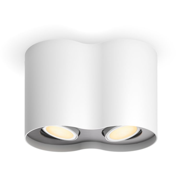 Philips Hue Pillar spotlight, 2 spots, hvit