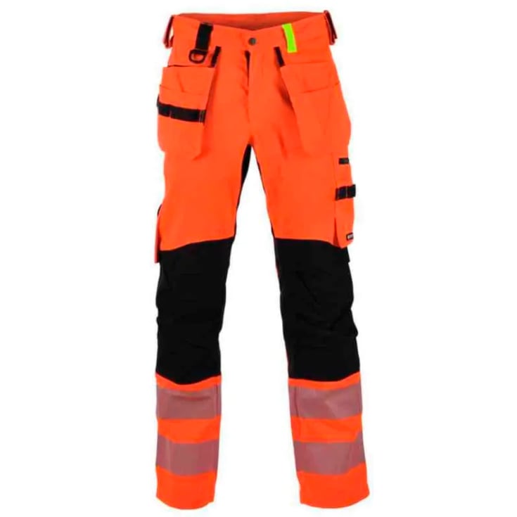 Bekken & Strøm Gjøvik håndverksbukse, HiVis kl.2, unisex, str. C52, oransje/sort