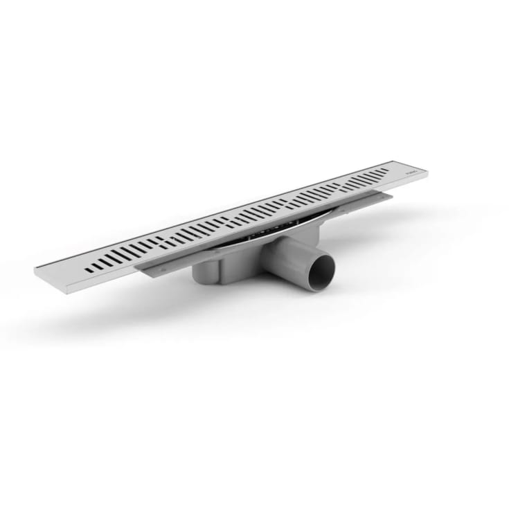 Purus Line Twist komplett gulvsluk, lavtbyggende, 700 mm, Ø50 mm, rustfritt stål