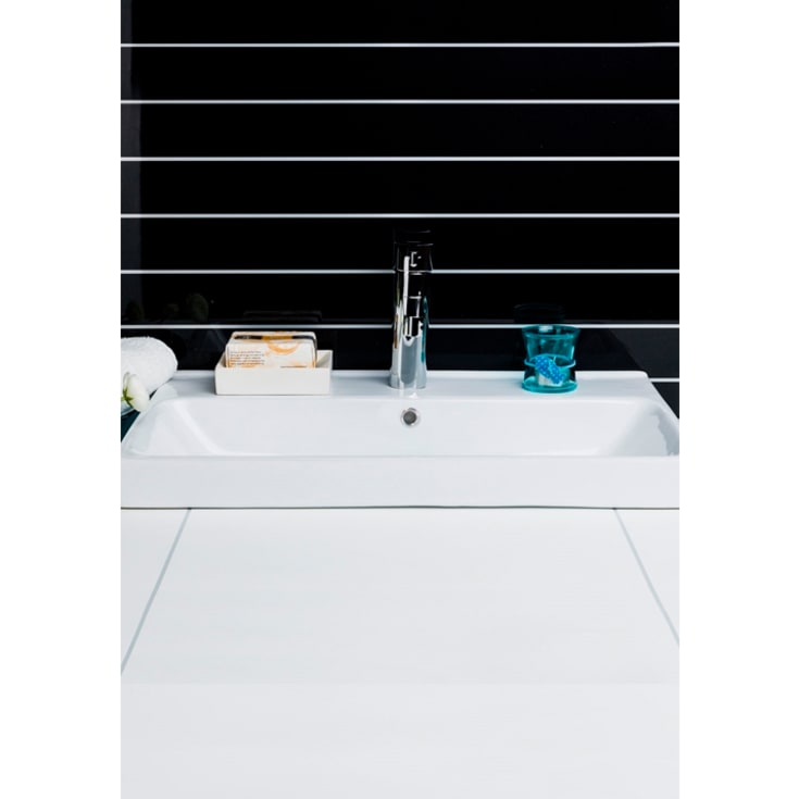 Noro Fix møbelservant, med overløp, 56x32 cm, Hvit