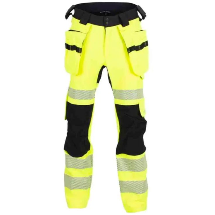 Bekken & Strøm Lillehammer 2.0 arbeidsbukse, HiVis kl.2, unisex, str. C52, sort/gul