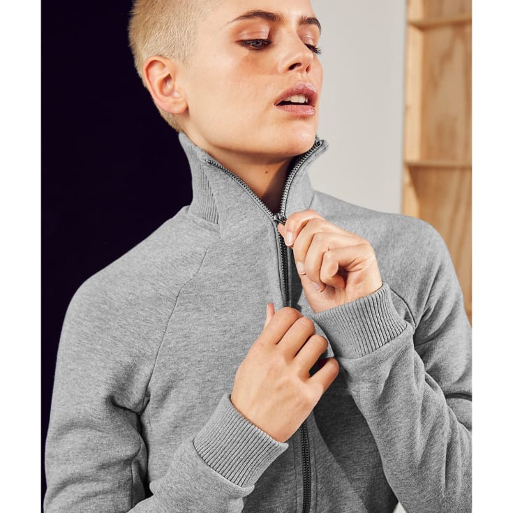 ID dame cardigan med lynlås, Grå Melange, XL