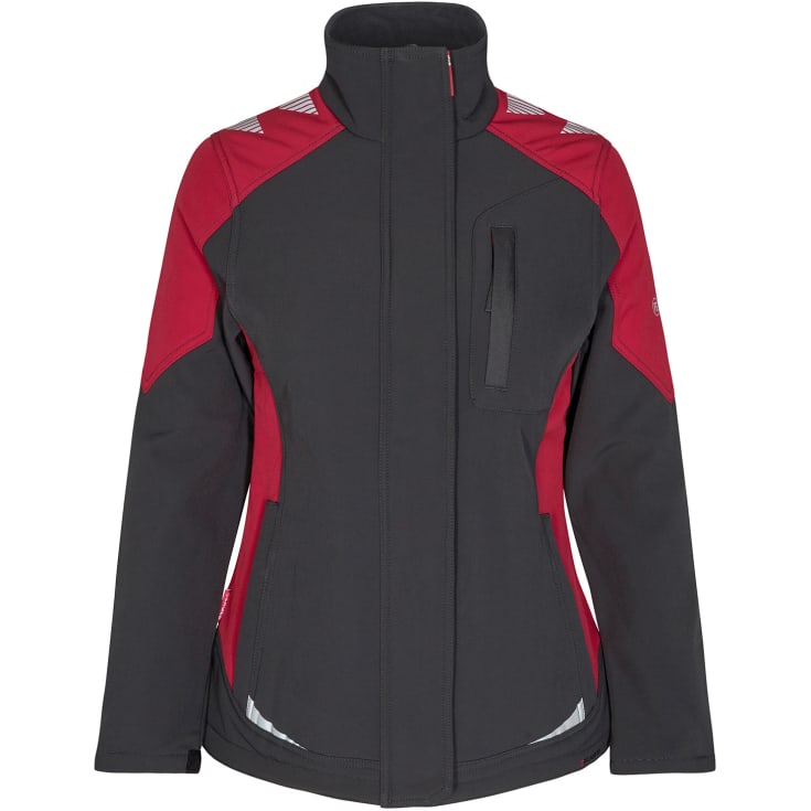 Engel Galaxy dame softshelljakke, Antracitgrå/Tomato Red, XL