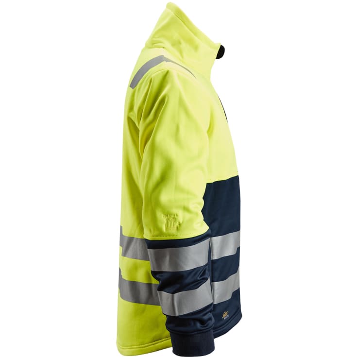 Snickers AllroundWork fleecejakke 8035, Hi-visĀ Gul/Marine, L