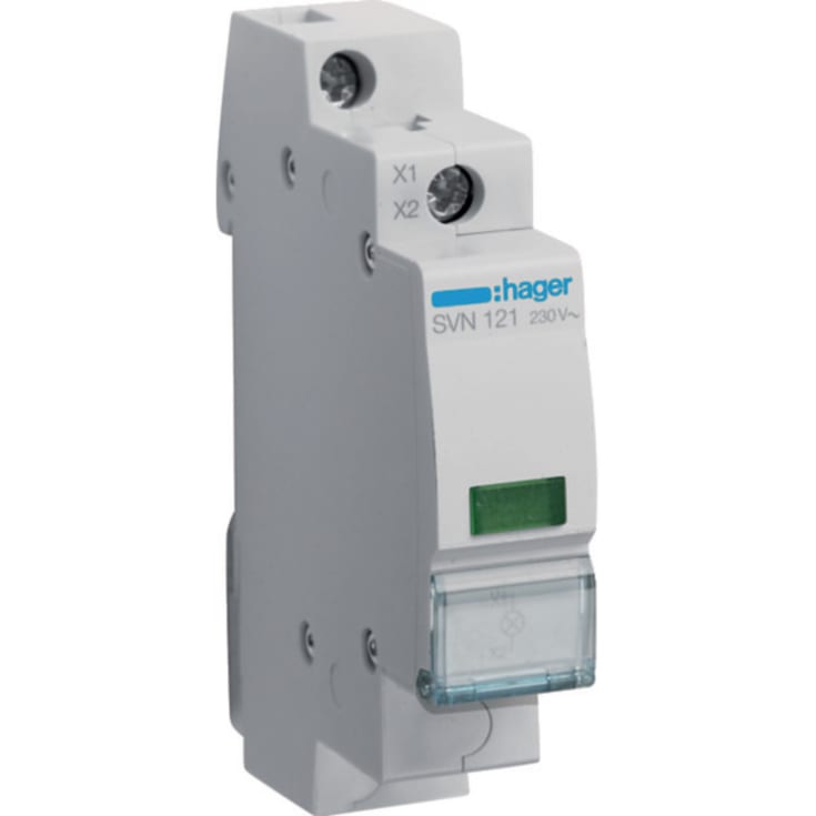 12 stk Signallampe 230V LED Grønn For DIN-skinne