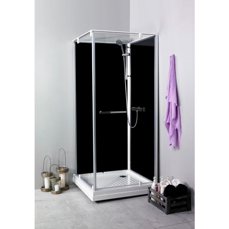 Noro Ocean dusjkabinett, 90x90 cm, klart glass, aluminium profil