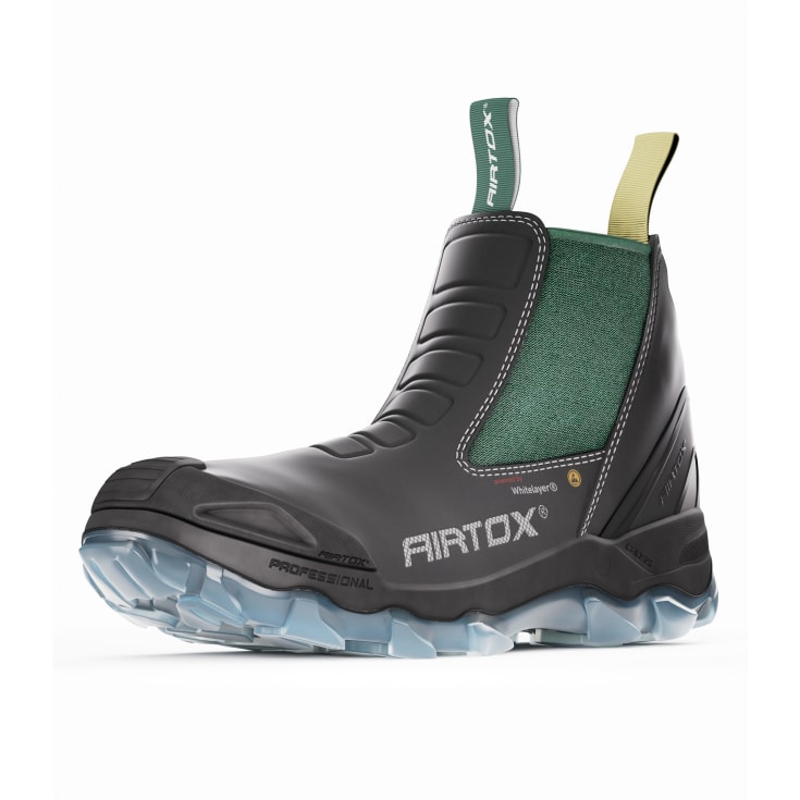 Airtox GLC sikkerhedsstøvletter S3, Sort/Grøn, 39