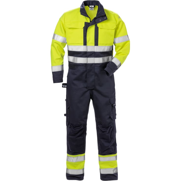 Fristads Flame kedeldragt 8084, Hi-Vis gul/marine, XL