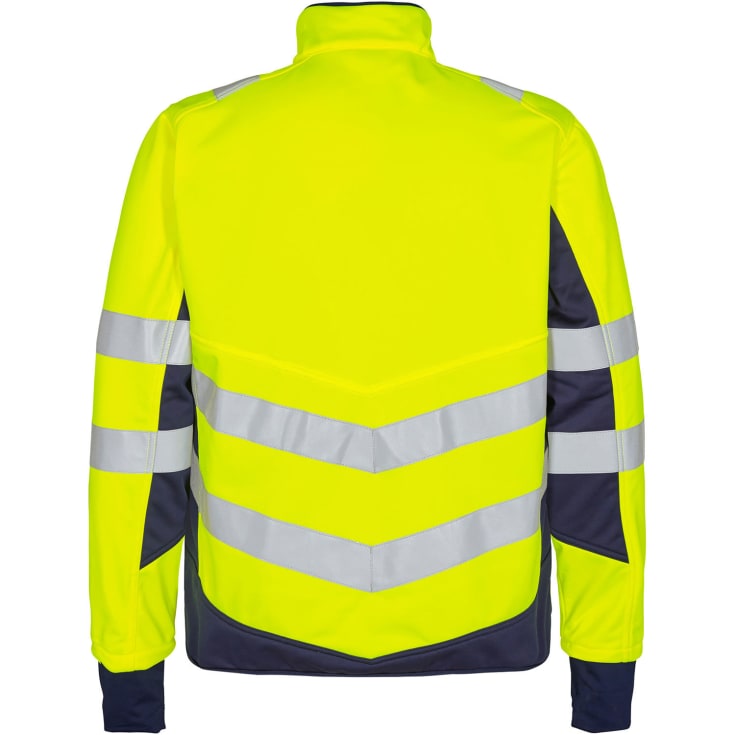 Engel Safety softshelljakke, Hi-Vis Gul/Blue Ink, XL