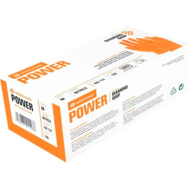 Workhand engangs nitril Dry Power, str. 9, oransje, 100 stk