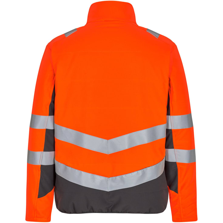 Engel Safety quiltet jakke, Hi-vis orange/Grå, 2XL