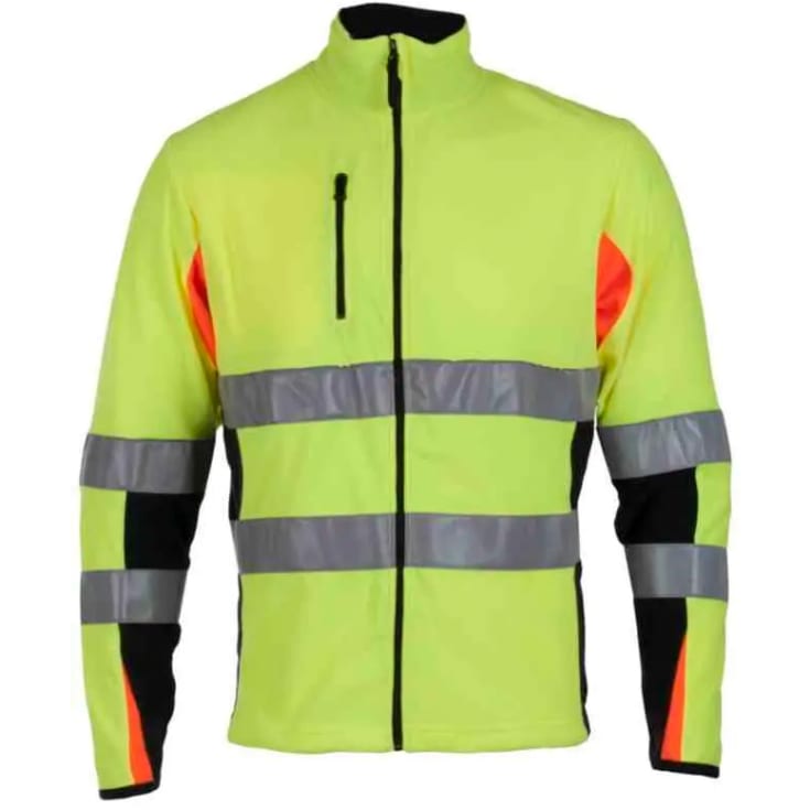 Bekken & Strøm Bergset microfleecejakke, HiVis kl.2, unisex, str. XL, gul/sort