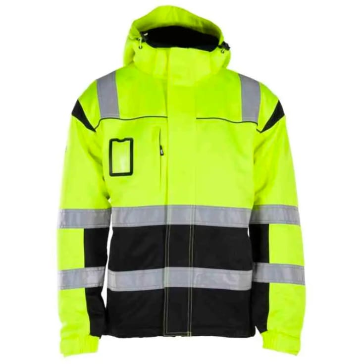 Bekken & Strøm Dokka vinterjakke, HiVis kl.3, unisex, str. 2XL, gul/sort