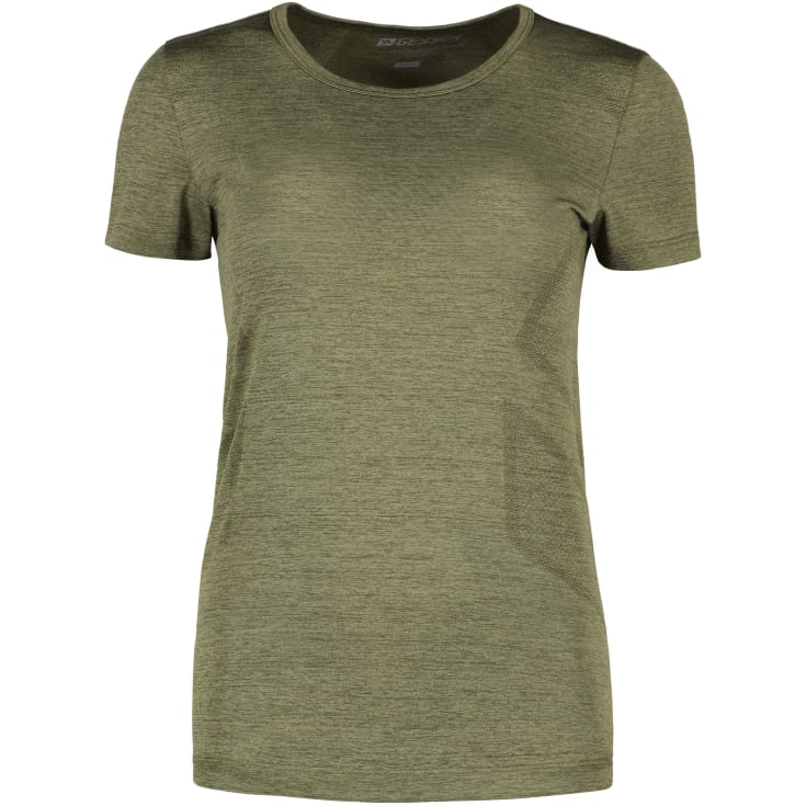 GEYSER Seamless dame T-shirt, Oliven melange, S