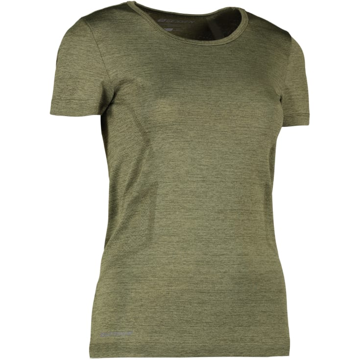 GEYSER Seamless dame T-shirt, Oliven melange, S