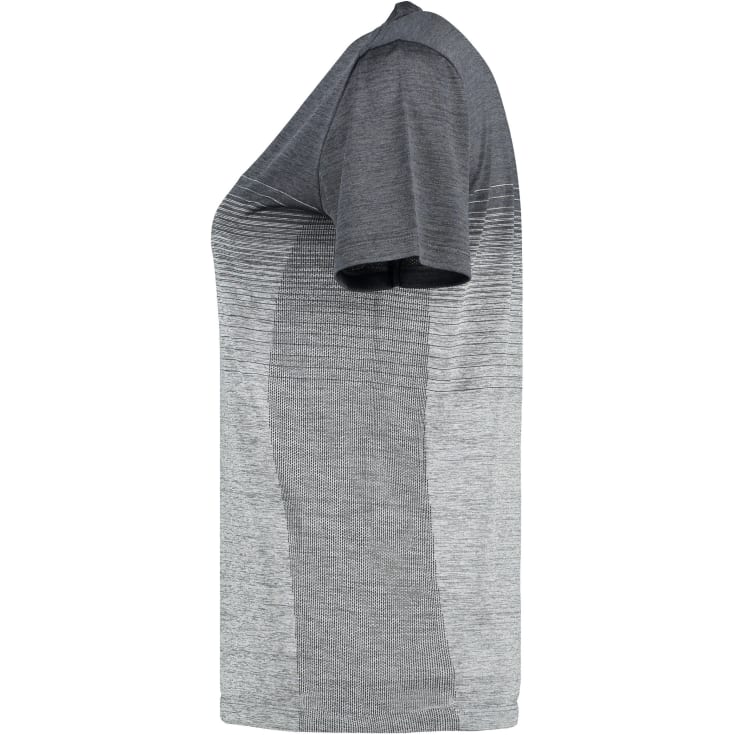 GEYSER seamless stribet dame T-shirt, Anthracite melange, L