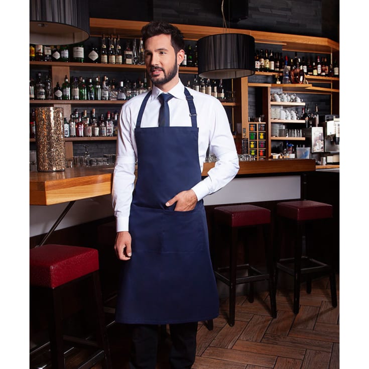 Karlowsky Basic forklæde med lommer, marineblå, onesize