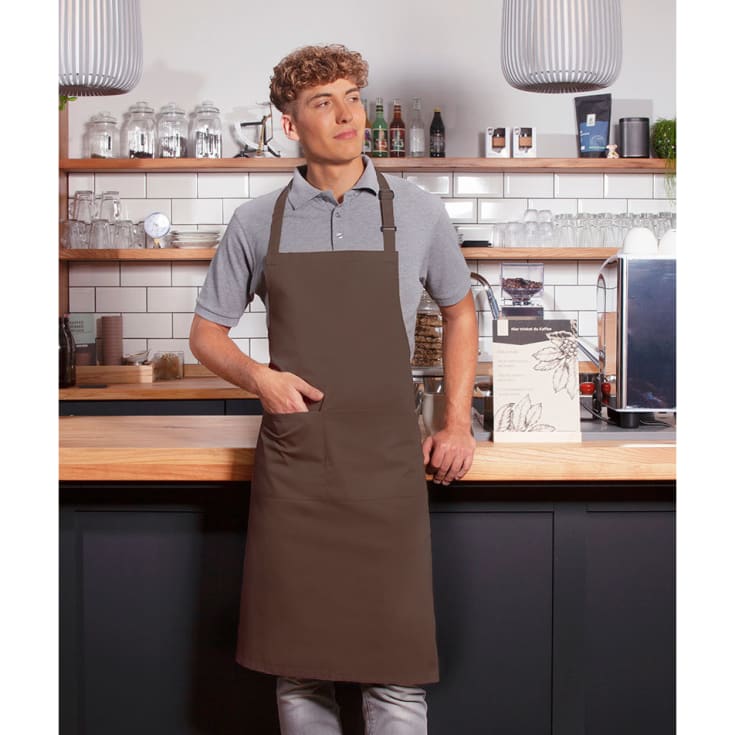 Karlowsky Basic forklæde med lommer, brun, onesize