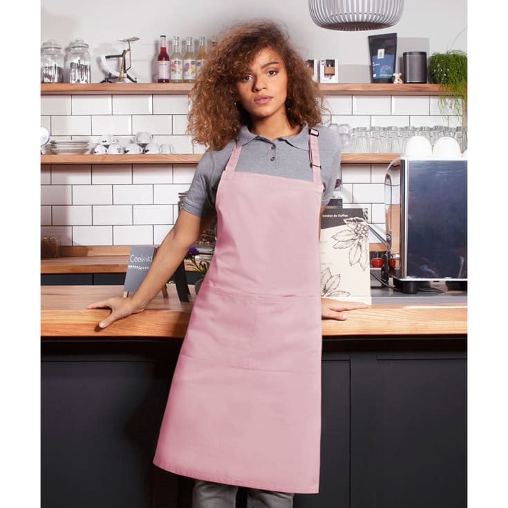 Karlowsky Basic smækforklæde med lommer, Rosa, ONESIZE