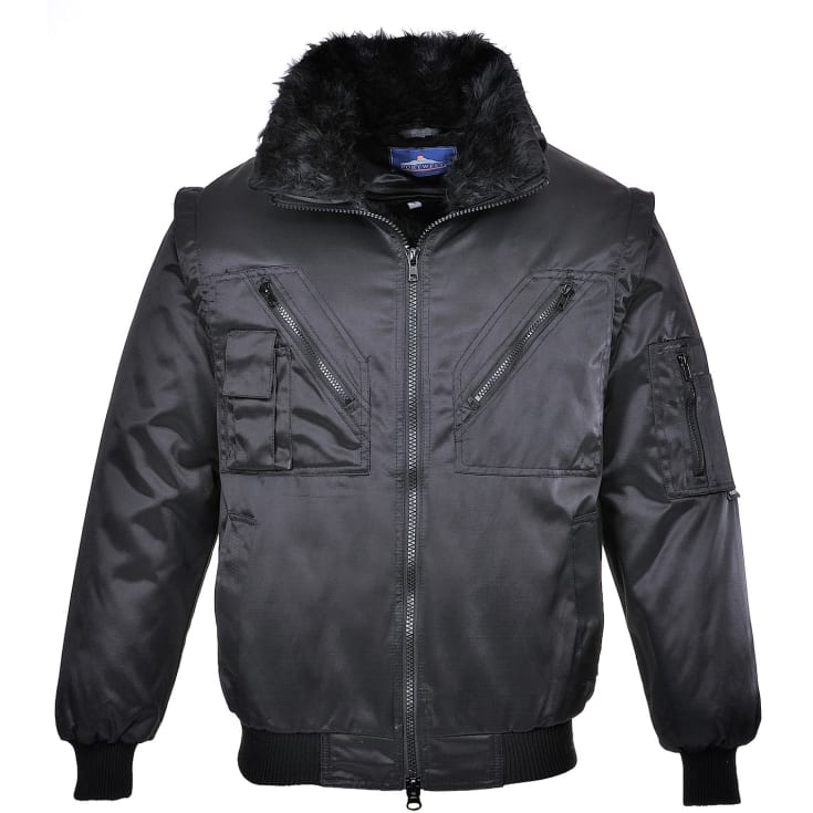 Portwest 4-i-1 pilotjakke, Sort, L
