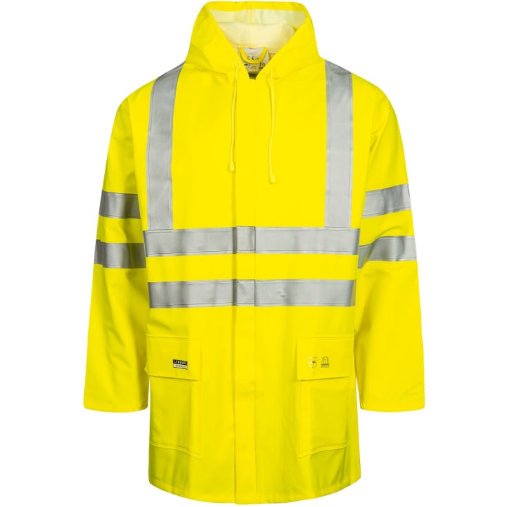 Lyngsøe PU/PVC regnjakke, Hi-Vis Gul, L