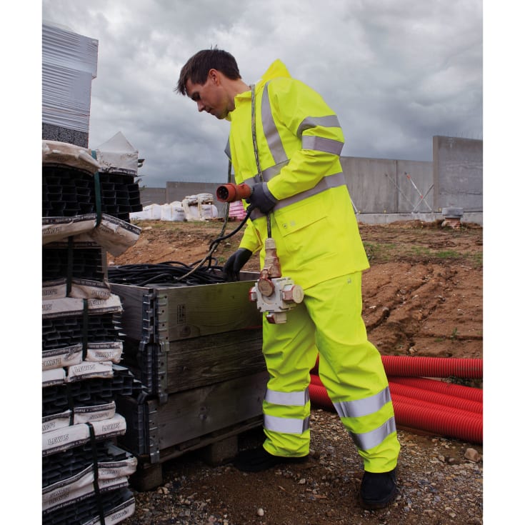 Lyngsøe PU/PVC regnjakke, Hi-Vis Gul, L