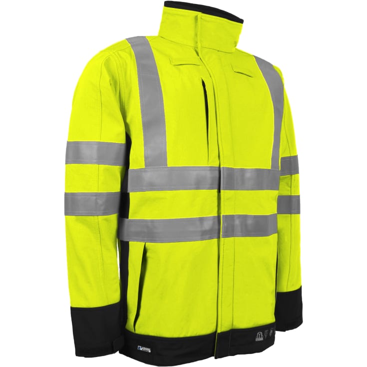 Lyngsøe Multinorm softshelljakke, Hi-vis Gul/marineblå, 3XL