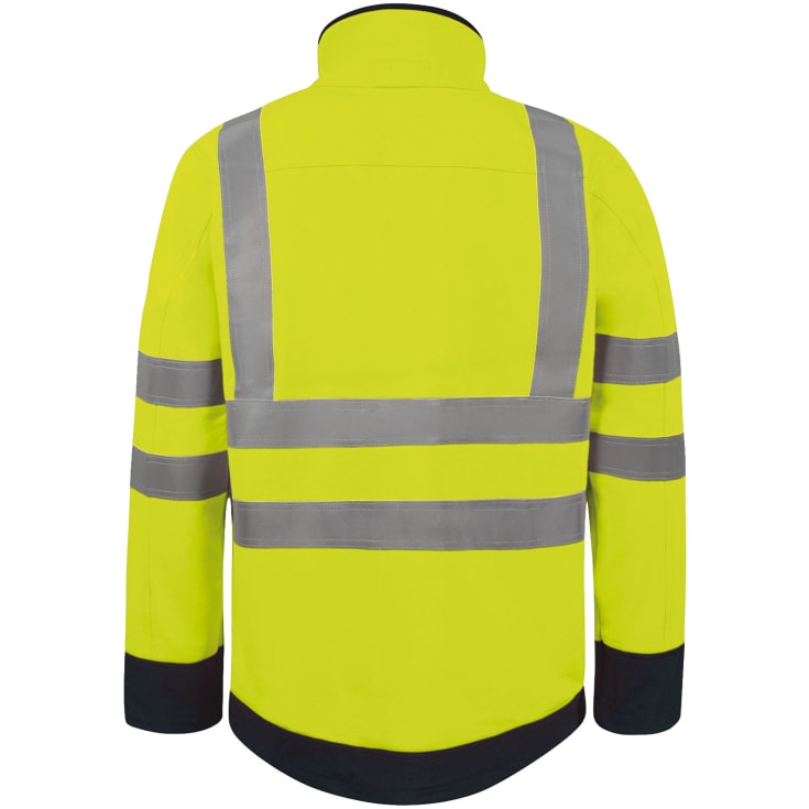 Lyngsøe Multinorm softshelljakke, Hi-vis Gul/marineblå, 3XL