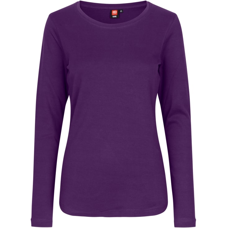 ID Interlock langærmet dame T-shirt, Lilla, L