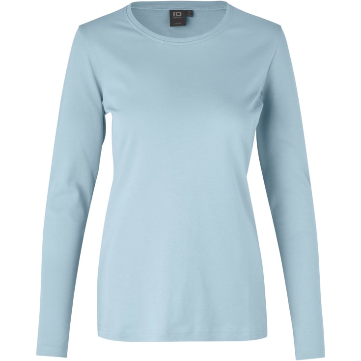 ID Interlock langærmet dame T-shirt, Light blue, S