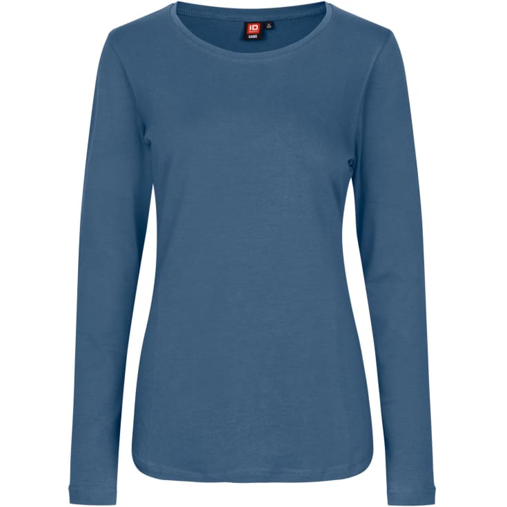 ID Interlock langærmet dame T-shirt, Indigoblå, L